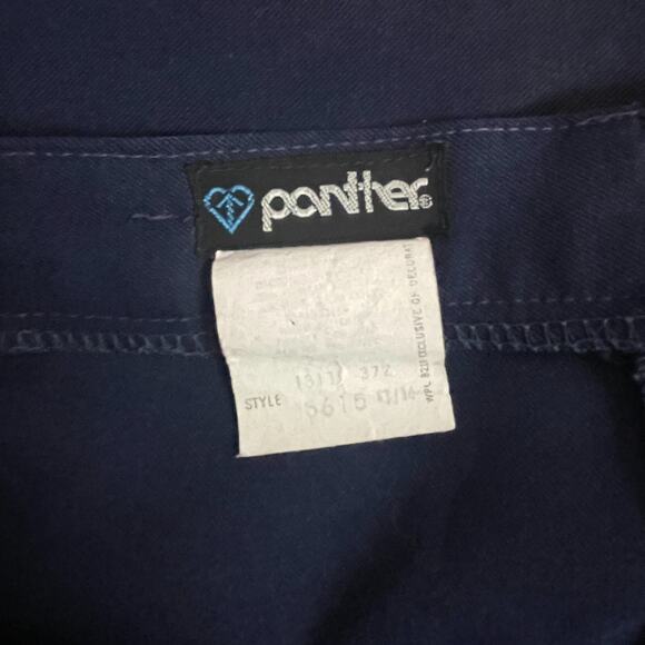 Vintage A Line Midi Skirt Size 14 Navy Blue Belted High Rise Retro Preppy 80s - Picture 12 of 15